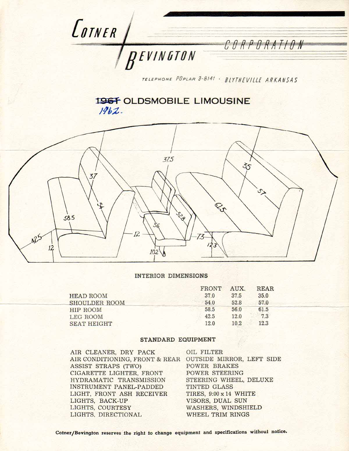 1962 Oldsmobile Cotner-Bevington Brochure Page 7